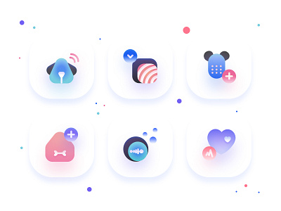 Pet Icons app blur clean colour concept emoji flat icon icon set minimal mobile pet ui vector