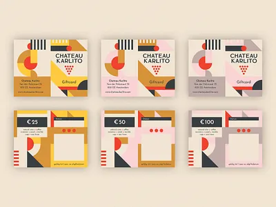 Chateau Karlito Giftcards beverages biological branding drinking eco eco friendly grapes grapevine graphic design logo mathematical minimalist natural natural wine store sustainable typography vector wine
