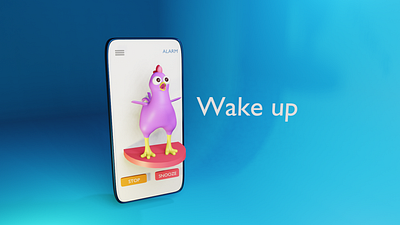 Alarm 3d alarm app character chicken