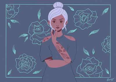 Neon Roses applepencil digital illustration illustration ipadpro procreate roses