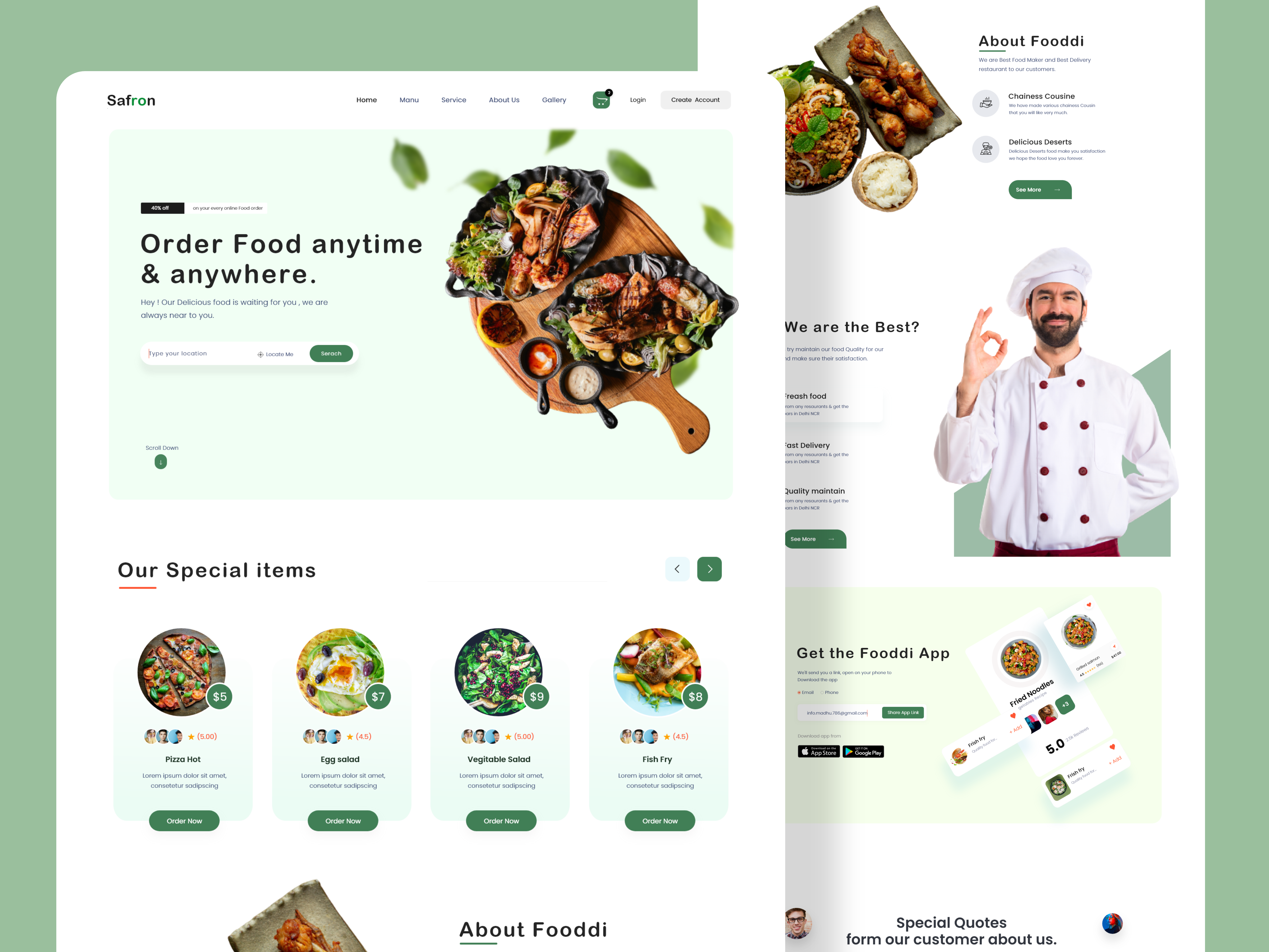 Example of Restaurant Website Design