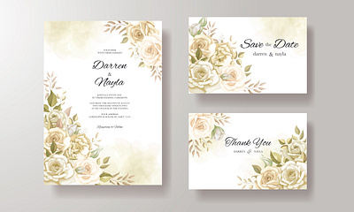 Elegant wedding invitation card background card design elegant floral flower frame invitation template vector