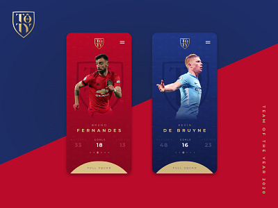 Team of the Year Concept Design angular blue city clean concept design digital football goals manchester manchesterunited montserrat red sport ui ux