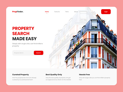 Property Finder Landing Page 3d app design logo minimal ui uiux uiuxdesigner ux web website