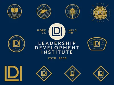 Leadership Development Institute badge branding church design ldi logo minnesota monoweight university