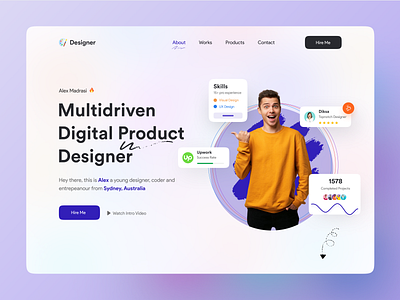 Header UI Exploration ❤️🔥 best design best logo creative design design dribbble best shot ios android interface landing page design minimal clean new trend modern design popular design popular shot popular trending graphics web app typography