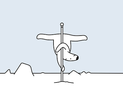 north pole dancer animal arctic cartoon character cold design dribbble exercising fantasy fitness health illustration north pole polar bear pole dance snow