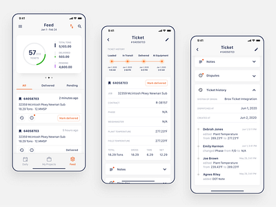 Construction Tech Mobile App clean design clean ui construction construction tech construction website heavy construction industry heavyconstruction ios app ios app design lightweight mobile app design mobile design mobile ui trucking uidesign uxdesign uxui