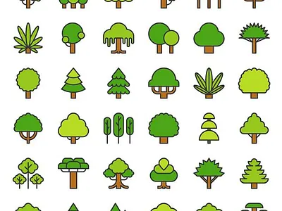 Plant A Tree Project (custom art/ trees for member badges) banners charity event clean design custom lettering cute icon design agency greenery icon icons pack illustration media logo plant app plants trees ui web design wordpress blog