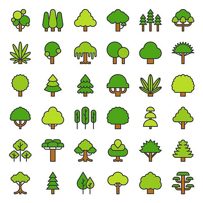 Plant A Tree Project (custom art/ trees for member badges) banners charity event clean design custom lettering cute icon design agency greenery icon icons pack illustration media logo plant app plants trees ui web design wordpress blog