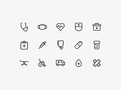 Hospital Icons app icons hospital icon icon icon design ui vector