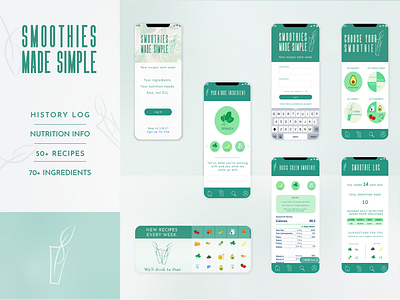smoothie app app design illustrator uxui