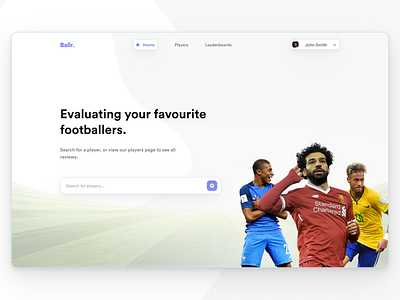 Ballr. - Football Player Reviews dashboard design football footballer soccer ui ui design ux uxdesign website