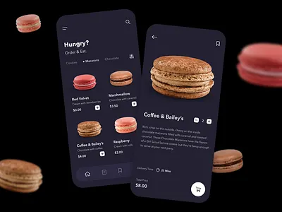 Sweet app delivery app branding cart chocolate cookies delivery design eat food ios location lviv macaron macarons mobile sweet top ui ukraine ux