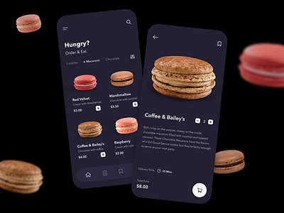 Sweet app delivery app branding cart chocolate cookies delivery design eat food ios location lviv macaron macarons mobile sweet top ui ukraine ux