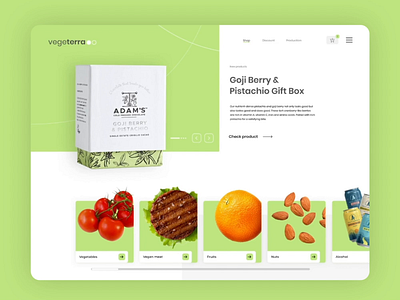 Ecommerce vegan shop animation design desktop ecommerce grocery grocery store interactive vision interface intervi landingpage shop store ui ui design ux design vegan veganfood veganism veggies