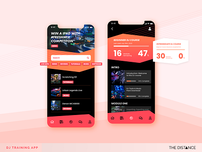 DJ Training App adobe xd design mobile music thedistance training app ui ux