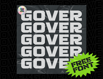 Gover - Free Display Font branding display font free free font freebie logo sans serif type typeface ui