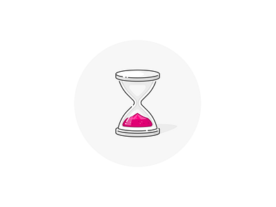 Expired illustration clock clocks design flat icon illustration logo outline outlines pink sand sandclock shadow sketch time ui vector wait web