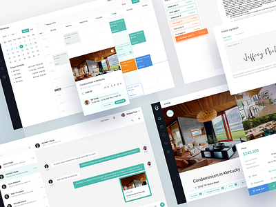 Unlock'd Dashboards Design - Real Estate calendar calender chat dashboad data design listing property signature task typography ui ux
