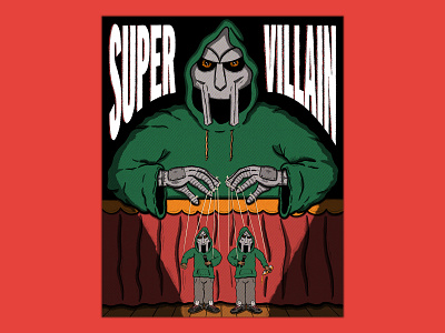 SUPERVILLAIN hand drawn hand type hip hop hiphop illustration madvillain mf doom music poster rapper supervillain