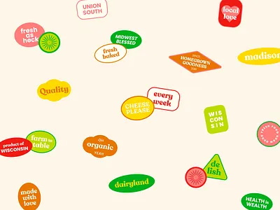 Campus Farmers Market Stickers branding design dribbble farmers market madison stickers type typography wisconsin