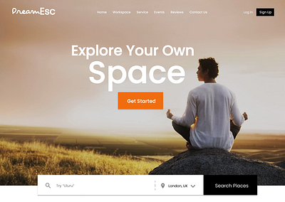 DreamEsc beauty dream escape freedom meditation nature travel ui webdesign