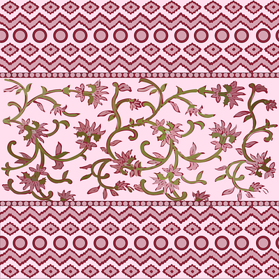 Extending Flowers flower illustration illustrator pattern pink summer