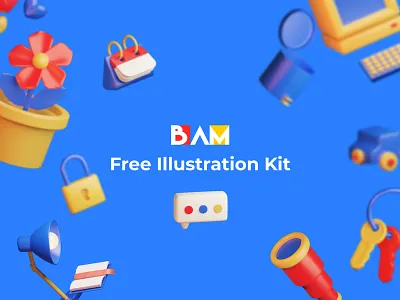 BAM Free 3D Illustration Kit 3d 3dart blender blender3d blender3dart design free illustraion