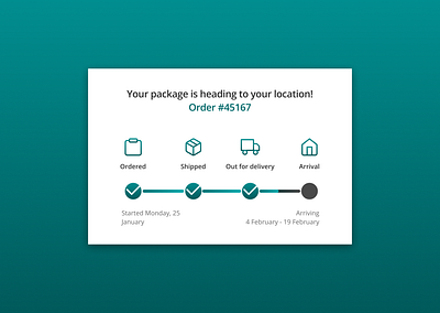 Daily UI #086 - Progress Bar 086 dailyui delivery progress bar shipping tracking