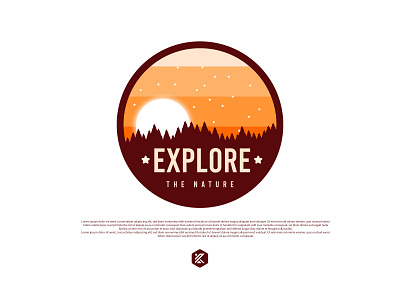 Explore the Nature patch logo illustration logo minimalist modern logo mountain logo national national park nature logo patch design round logo sticker design