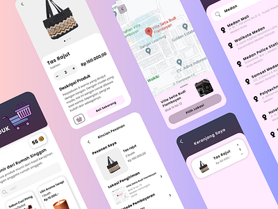 E-commerce - Mobile App cart cart page checkout checkout page detail page e commerce e commerce app e commerce design e shop ecommerce location maps mobile app online shop online shopping online shopping app online store payment product page uiux