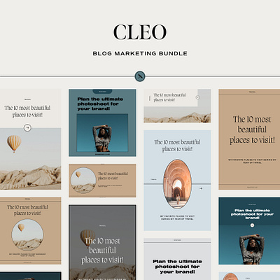 Cleo - Blog & Social Media Marketing Bundle blog template blogging bold branding classic design design editorial instagram stories instagram template marketing graphics marketing templates modern pinterest graphic pinterest template social media social media graphics social media pack social media templates typography