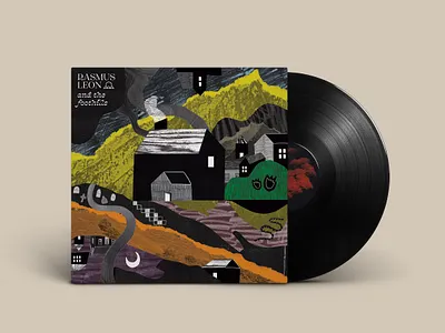 And the Foothills abstract album cabin collage cutouts forest hand drawn illustration landscape mountains multimedia paper paper art pencil scanning shapes texture vinyl wacom woods