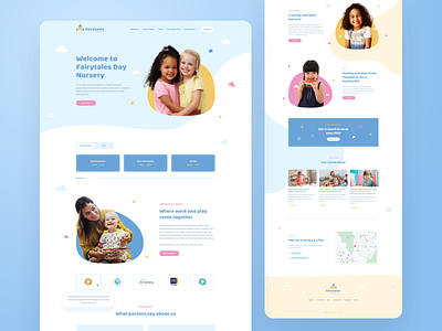 Day Nursery Landing Page child children desktop kids kindergarten landing landing page nursery school ui ux web website www