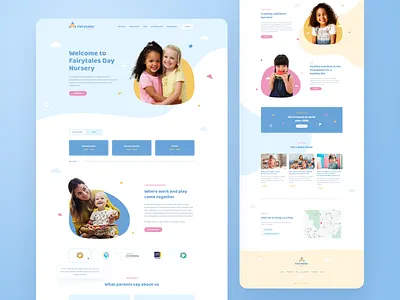 Day Nursery Landing Page child children desktop kids kindergarten landing landing page nursery school ui ux web website www