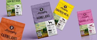 Ancestry Pet Food Packaging branding design packaging design pet food pets rebrand