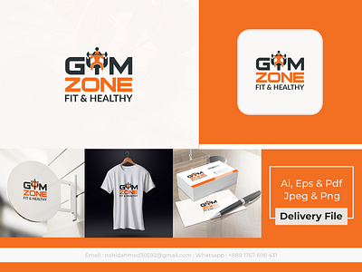 GYM ZONE Logo I Gym and Fitness Logo brand design brand identity branding corporate branding corporate identity fitness logo graphic design graphic designer graphicdesign illustration logo animation logo design logo design branding logo intro logodesign stationery