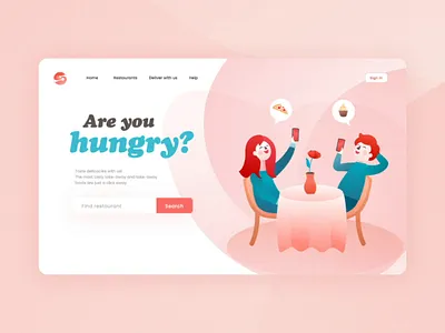 Food delivery service affinity designer aftereffects animation boy illustration characters color cutlery delivery service food girl illustration hand drawn illustration loader animation pizza restaurant shape animation transition ui ux