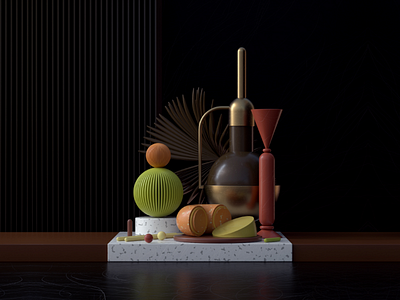 Still life 3d cinema4d composition design graphics design minimal motiondesign muted ui ux