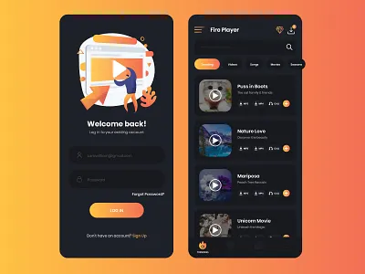 Video Player App app app design app designer branding design graphic mockup ui ui design uiux