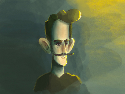 Experiment in Style - Procreate Portrait hipster illustration mustash painting portrait procreate procreate app procreate brushes