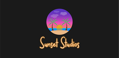 Sunset Studios Logo beach branding design illustration illustrator light logo logodesign minimal vector