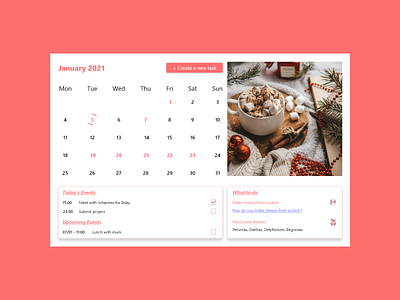 Calendar 038 calendar calendar app calendar ui dailyui dailyui038 dailyuichallenge date picker datepicker design desktop events schedule task todo todoist ui upcoming ux whattodo