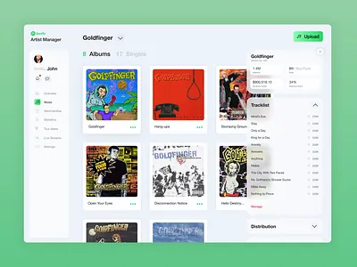 Spotify Artist Management [CONCEPT] app design product design ui ux web