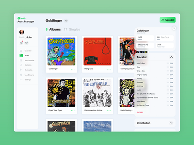 Spotify Artist Management [CONCEPT] app design product design ui ux web