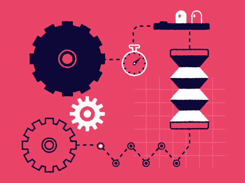 System - Animated Webinar Tile after effects animation cogs gears limited color palette loop looping animation machine machinery motion graphics system webinar