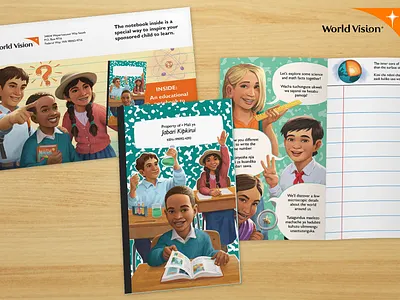World Vision Back-to-School Notebook character children digital painting illustration kids painting photoshop