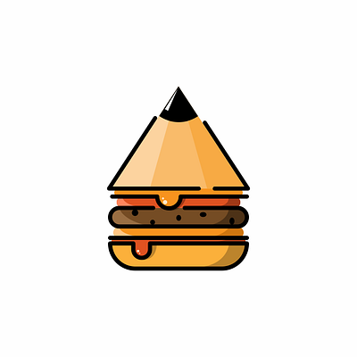 pencil burger logo burger design icon logo music pencil pensil sketch vector