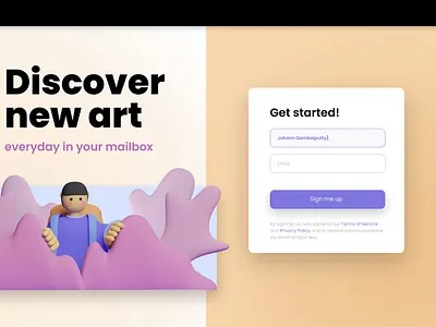 DailyUI 1: signup daily ui dailyui dailyuichallenge ui
